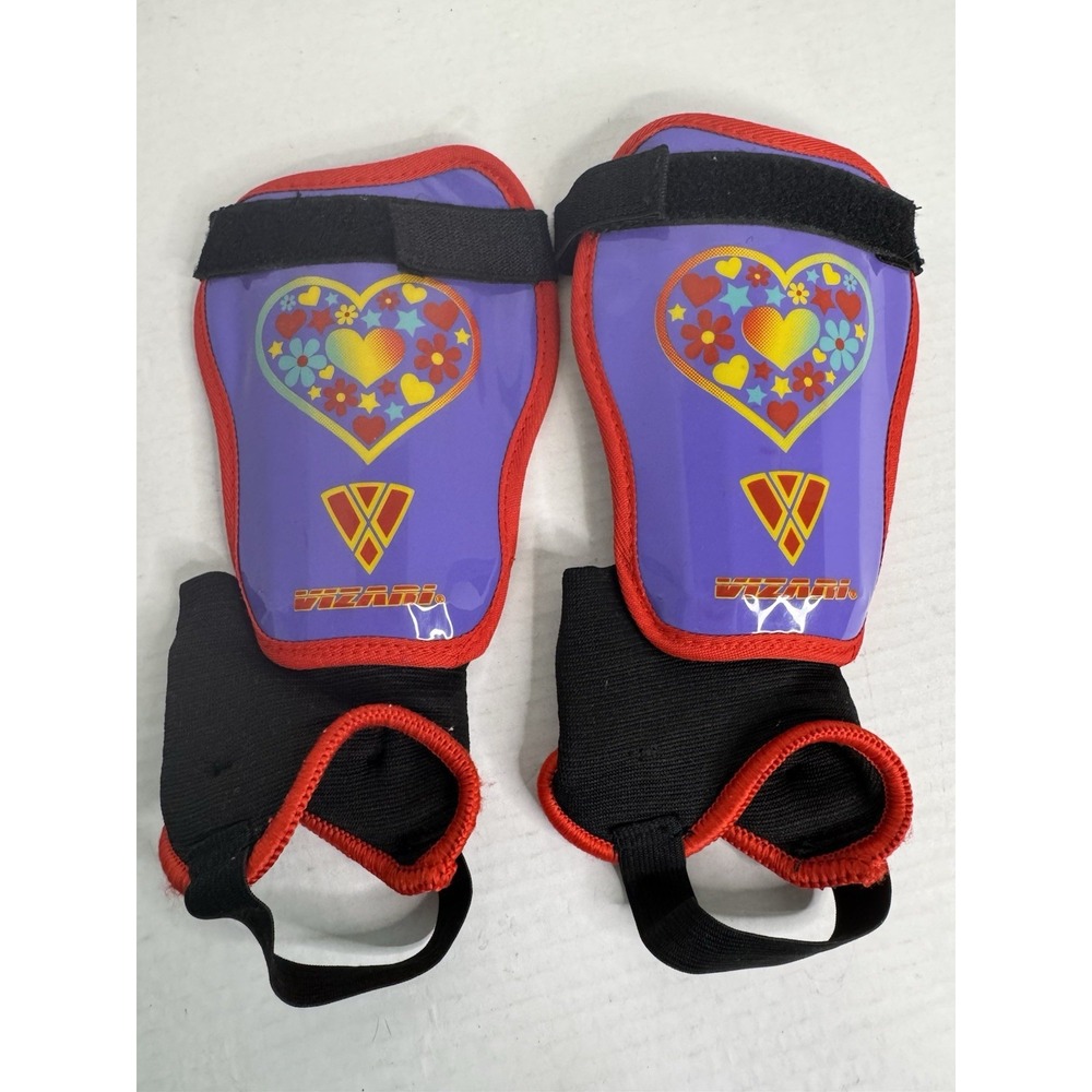 Vizari Blossom Kids Soccer Shin Guards for Girls - Red Flowers‎ Small S